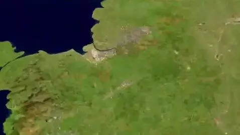 AI Video from prompt: Epic, cinematic cinematic satellite dive shot. T