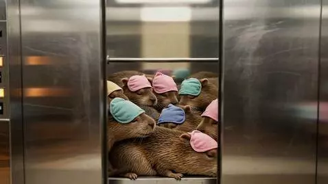 AI Video from prompt: A quiet elevator in a modern apartment building.