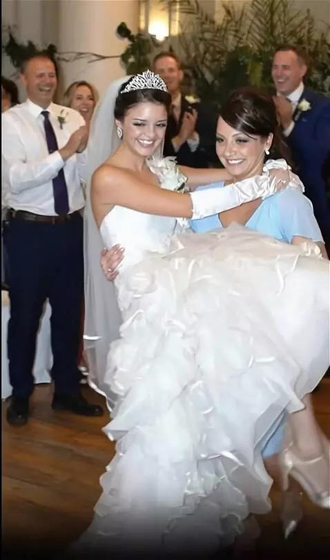 AI Video from prompt: A young dark-haired girl and a wife with wedding