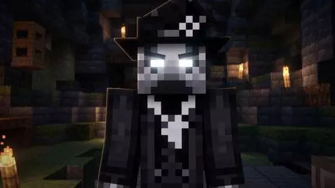 AI Video from prompt: A 2012-style Minecraft video of a Herobrine sigh