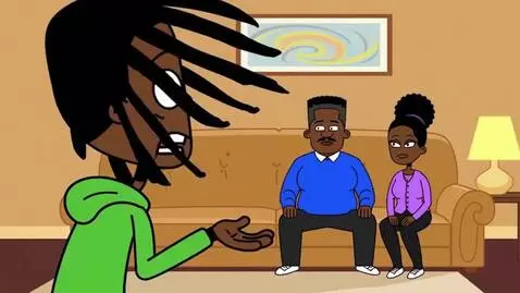 AI Video from prompt: Man tells his parents an important question but 