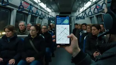 AI Video from prompt: A person wearing headphones rides in a subway ca