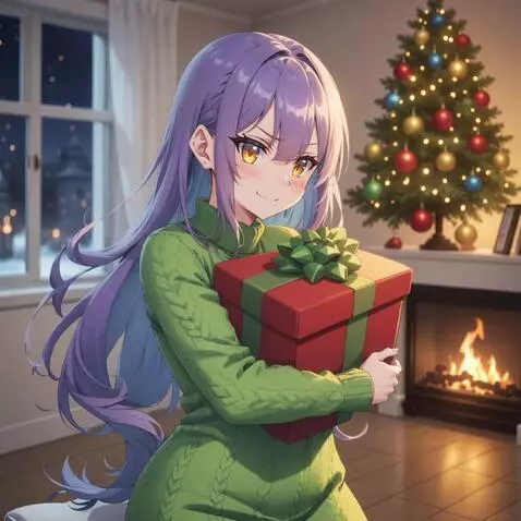 AI Video from prompt: An anime woman with purple hair, yellow eyes, pa