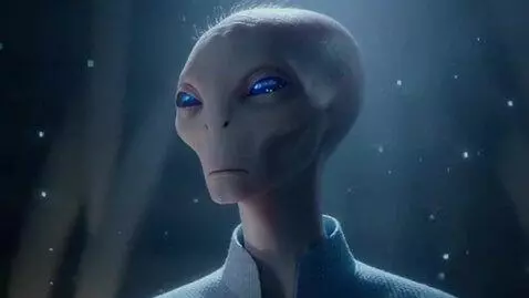 AI Video from prompt: A cinematic male white alien with pale white wri