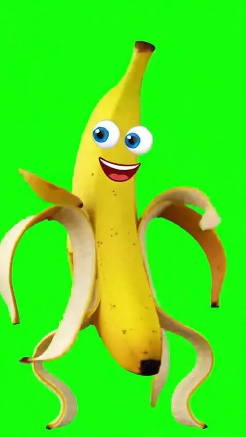 AI Video from prompt: A realistic, living ripe banana with cartoon-sty