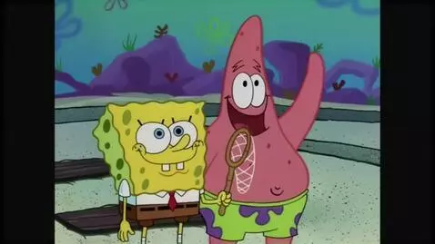 AI Video from prompt: Spongebob chase patrick are running on the highw