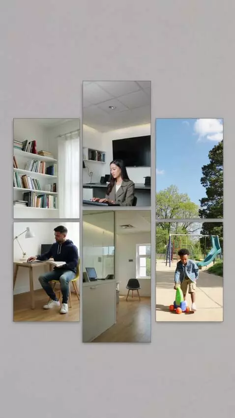 AI Video from prompt: explicit panel layout, clearly separated borders