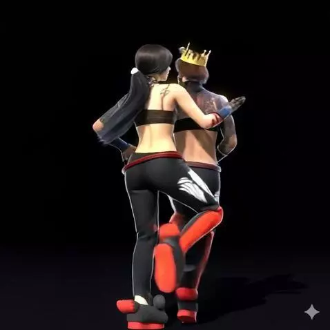 AI Video from prompt: do trend dance tik tok for this couple