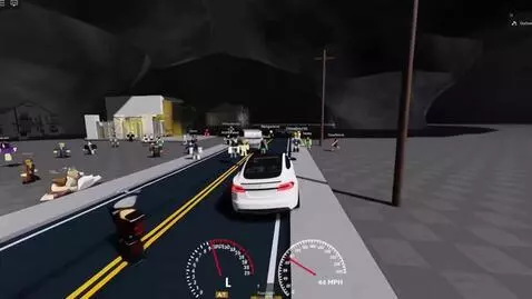 AI Video from prompt: Riding out from Tornado (Roblox)
