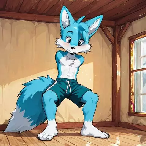 AI Video from prompt: The armless furry fox inspects the room