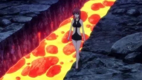 AI Video from prompt: Anime beautiful woman in black bikini bathing in