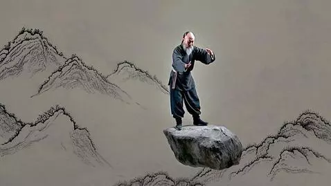 AI Video from prompt: 100 year old Chinese Shaolin monk pratices flowi