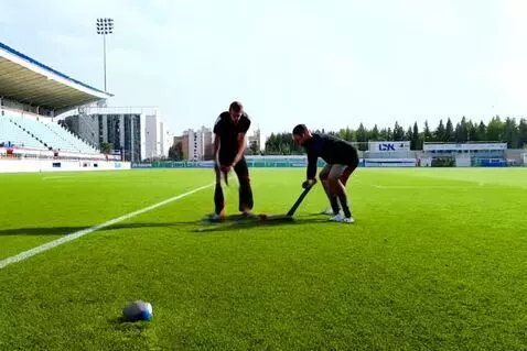 AI Video from prompt: Create a video of me and my friends cutting gras