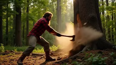 AI Video from prompt: "Ultra-realistic 6-second video of a rugged lumb