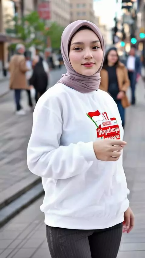 AI Video from prompt: dengan tersenyum tipis,  wanita tersebut berpose