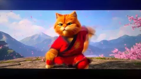AI Video from prompt: chubby orange cat dressed as a kung fu master on