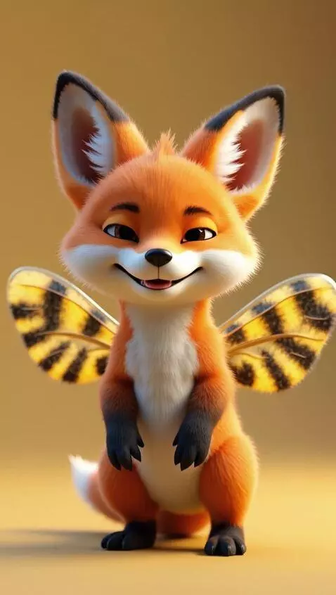AI Video from prompt: The transformation begins: the fox cub's wings b