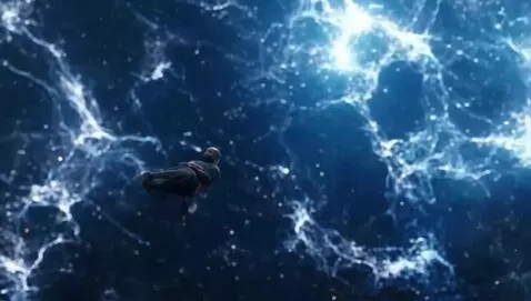 AI Video from prompt: man flying through space