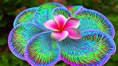 AI Video from prompt: Kaleidoscope of energetic fractals twisting and 