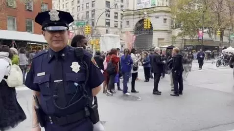 AI Video from prompt: A cat NYPD on patrol in New York fully armed but