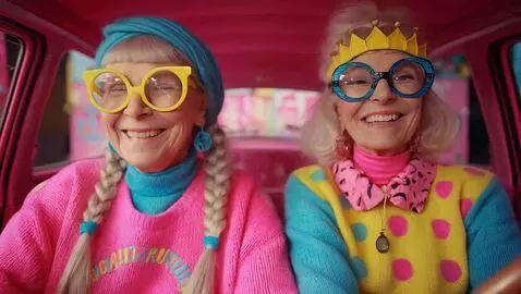 AI Video from prompt: Two ladies listening to music and swaying their 