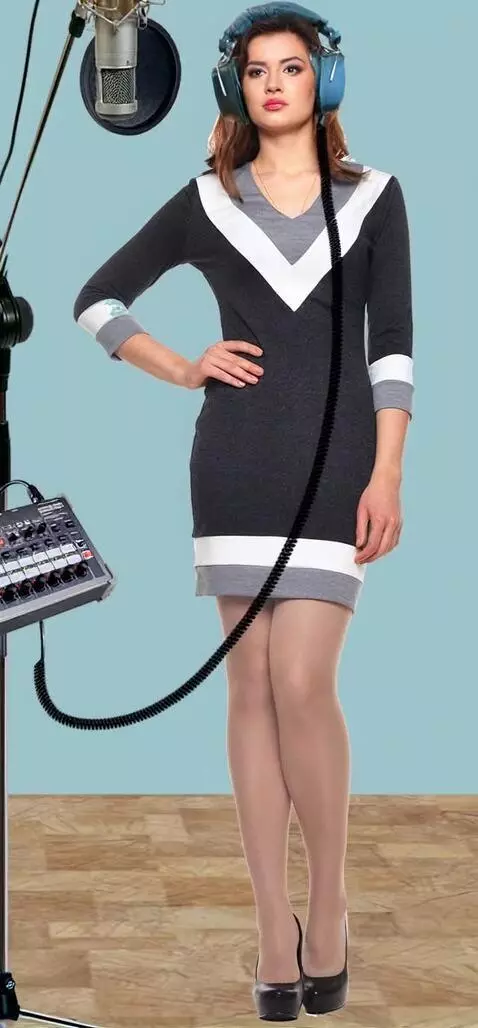 AI Video from prompt: A young woman in a recording studio.  Completely