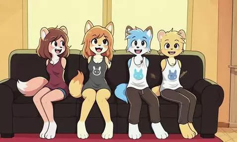 AI Video from prompt: The armless furries having fun together