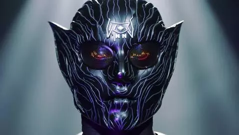 AI Video from prompt: "Create a futuristic full-face performance mask 