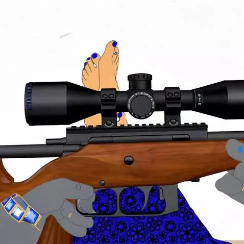 AI Video from prompt: taking off sniper rifle and watching through the