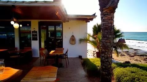 AI Video from prompt: Coffee shop on beach