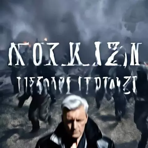 AI Video from prompt: Поле боя, камера движется от низа в верх люди в 