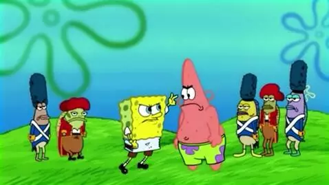 AI Video from prompt: Spongebob Slaps Patrick Screen 10 Down Spongebob