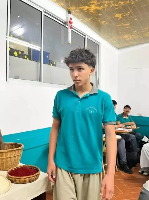 AI Video from prompt: Cinematic scene, teenage boy walking through a b