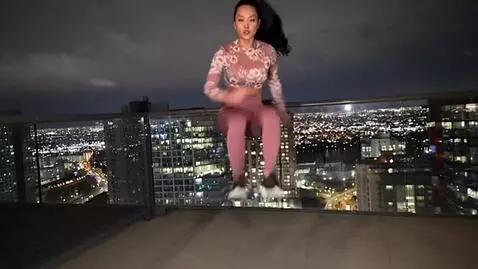 AI Video from prompt: do a karate kick high in the air