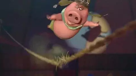 AI Video from prompt: The pig farted on the rope,  And the rope broke 