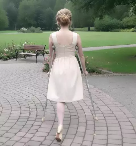AI Video from prompt: The camera films a very beautiful one-legged amp