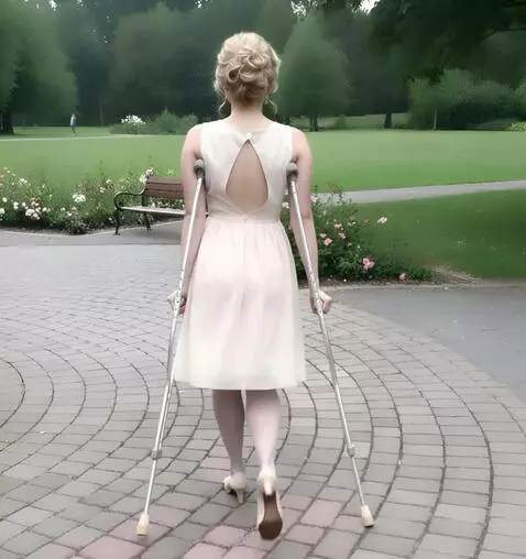 AI Video from prompt: The camera films a very beautiful one-legged amp