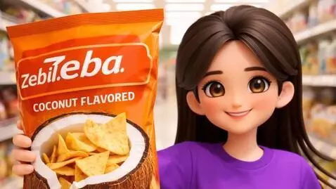 AI Video from prompt: A girl is advertising chips and says: "Your ad c
