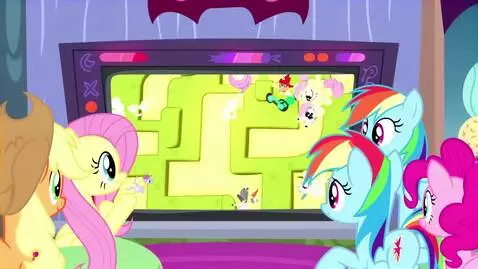 AI Video from prompt: Applejack, Fluttershy, Pinkie Pie, and Rainbow D
