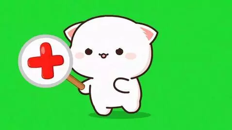 AI Video from prompt: Adorable chibi white cat with pink cheeks, holdi