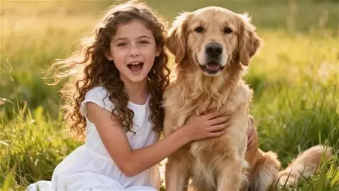 AI Video from prompt: The girl said:"I really like my dog!"