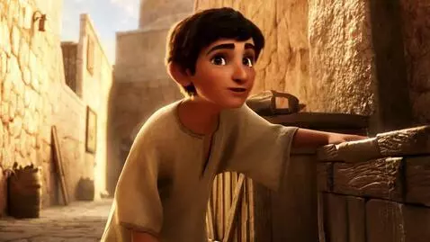 AI Video from prompt: A young boy with Arab features, intelligence shi