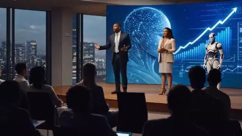 AI Video from prompt: Show the two character teaching a seminar