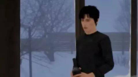 AI Video from prompt: The man in the photo looks at the camera with fe