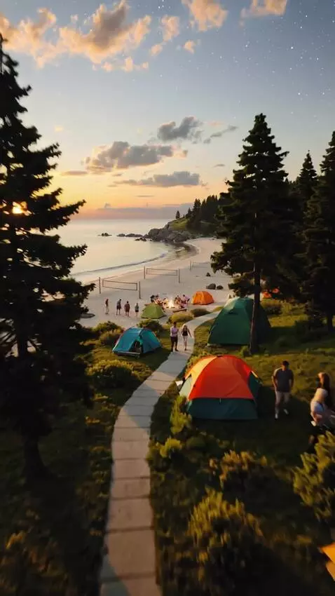 AI Video from prompt: A cinematic promotional video for a summer campi