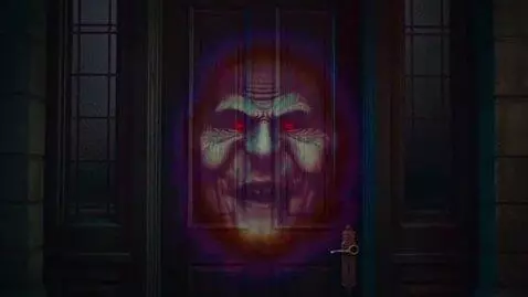 AI Video from prompt: the door starts to morph, as if from the action 