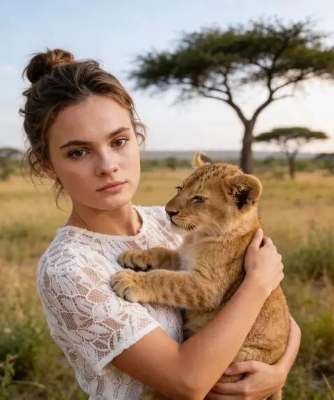 AI Video from prompt: the girl is looking at the camera. facial expres