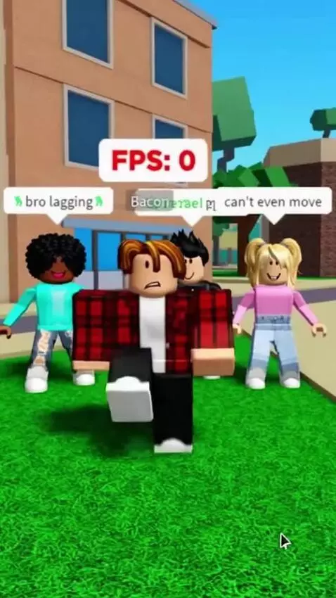 AI Video from prompt: bacon from roblox runs in the game in one place 