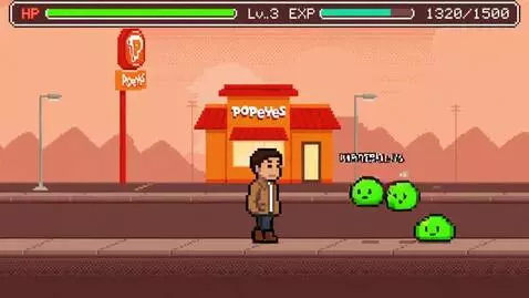 AI Video from prompt: Level 1 — 8-bit world Haters as low-level slime 