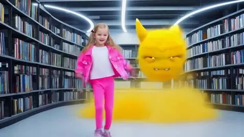 AI Video from prompt: Create a realistic video of a girl in all pink w